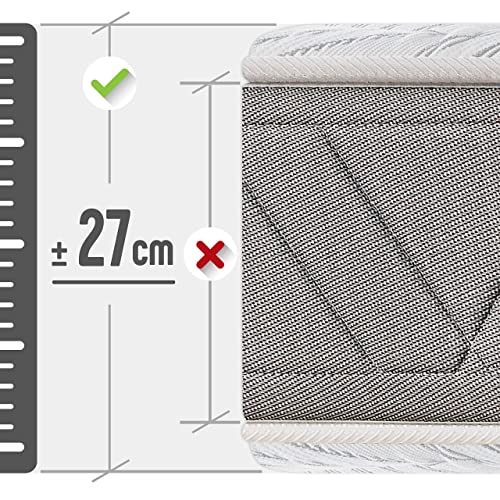 ROYAL SLEEP Colchón de muelles ensacados y viscocarbono con Hilo biocerámico, Confort Alto, firmeza Media-Alta 135x190, Ceramic Pocket