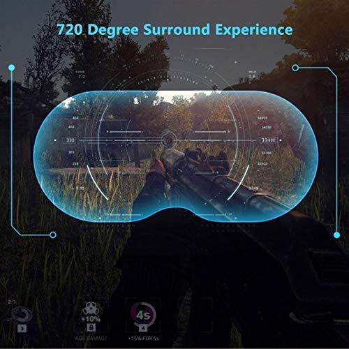 RSGK Auriculares de Realidad Virtual VR 3D, Casco panorámico de Realidad Virtual 3D en el hogar, Dispositivo Inteligente VR Somatosensorial, Adecuado para teléfonos móviles de 4.5"-6.7"