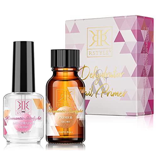 RSTYLE Primer Natural Deshidratador de Uñas, Esmalte Semipermanente empapa de UV LED en Gel 2pcs 15ml