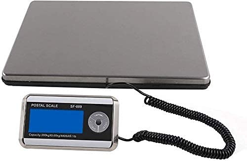 RTYUI Básculas electrónicas básculas de envío, digital resistente, pesaje multiusos, plataforma grande de acero inoxidable, básculas veterinarias para equipaje, almacén de equipaje, tamaño 200 kg