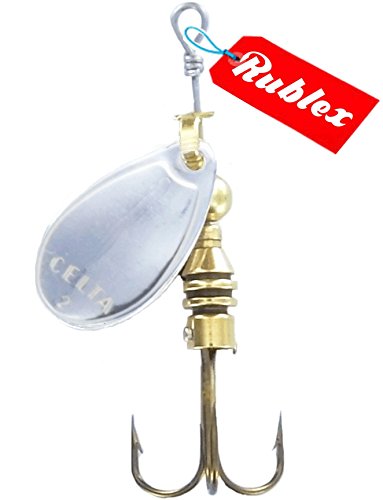 RUBLEX - 5 Cucharillas de Pesca Celta-1 Plata 2,00 GMS.