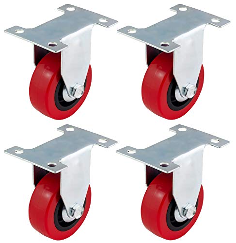 Ruedas fijas de poliuretano de 50 mm (PU) – Heavy Duty – Ruedas para muebles, electrodomésticos y equipos de Bulldog Castors – Máximo 150 kg por juego