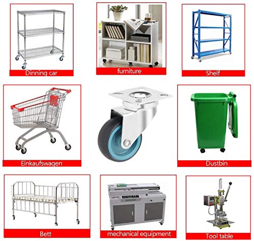 Ruedas Pivotantes Ruedas Giratorias, Ruedas giratorias de goma para muebles, mesas, garajes, ruedas dobles, juego de 12