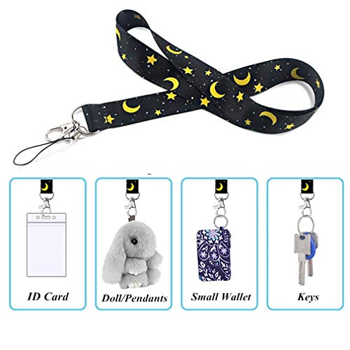 RuiChy 1pcs Cordón para el cuello con tarjetero transparente para la oficina, escuela, niñas, correas para el cuello