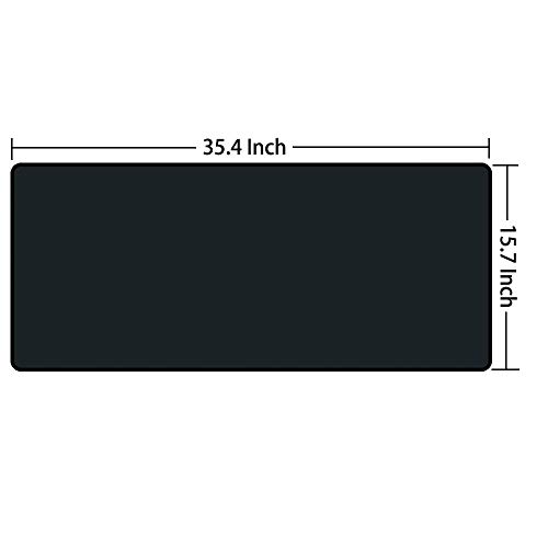 Ruifengsheng Alfombrilla de ratón grande para videojuegos, alfombrilla de ratón de tamaño XXL extendida, base de goma antideslizante con bordes cosidos: 35.6 x 15.7 pulgadas (90 x 40 negro)