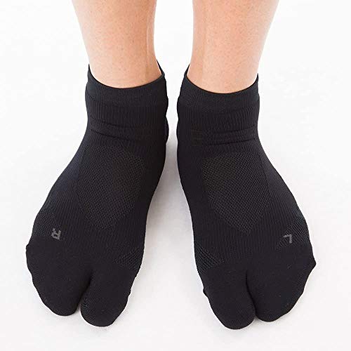 Runtage® Athlete Pro V2 - Calcetines deportivos para correr, fabricados en Japón, de alta tecnología, calcetines de compresión, calcetines para tabi, calcetines de compresión, unisex Negro 42/44