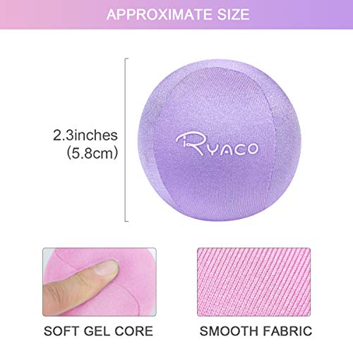 Ryaco Juego de 2 Bolas antiestrés de Gel para Ejercicios de Manos, Juego de 2 Bolas de Gel Blando y Duro para Adultos y niños: Alivio de la ansiedad (Morado y Rosa)