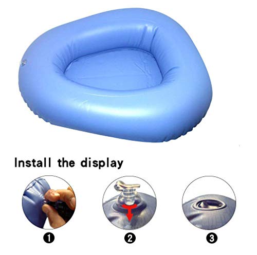 Rziioo 2 PCS Bedpans Inflación Cojines Orinal Lavable Portátil Ancianos Cuartos de Cama Inodoro de enfermería Orinales