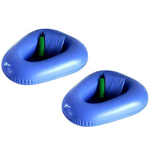 Rziioo 2 PCS Bedpans Inflación Cojines Orinal Lavable Portátil Ancianos Cuartos de Cama Inodoro de enfermería Orinales