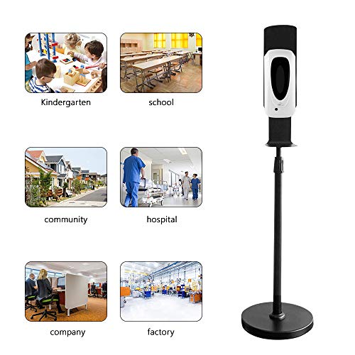 S SMAUTOP Set de Dispensador de Jabón Automático con Soporte, Dispensador de Spray Desinfectante Touchless 1000ML con Soporte de Acero Inoxidable para Restaurante, Hotel, Hospital, Escuela, Comercial