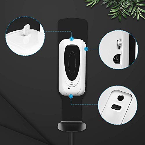 S SMAUTOP Set de Dispensador de Jabón Automático con Soporte, Dispensador de Spray Desinfectante Touchless 1000ML con Soporte de Acero Inoxidable para Restaurante, Hotel, Hospital, Escuela, Comercial