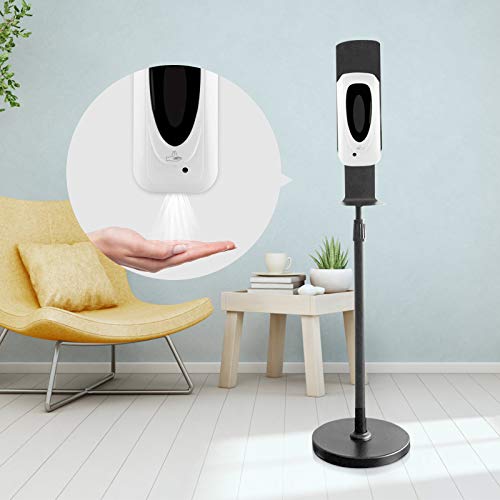 S SMAUTOP Set de Dispensador de Jabón Automático con Soporte, Dispensador de Spray Desinfectante Touchless 1000ML con Soporte de Acero Inoxidable para Restaurante, Hotel, Hospital, Escuela, Comercial