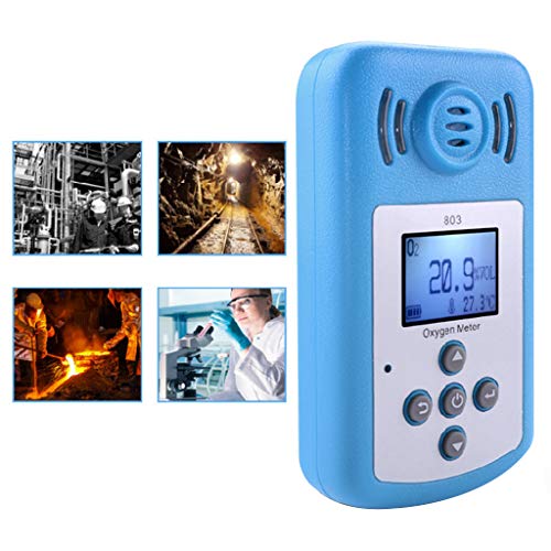 S-TROUBLE Medidor de oxígeno portátil KXL-803, Pantalla Digital LCD, luz de Sonido, Alarma de vibración, Detector de concentración de O2, analizador de Gas