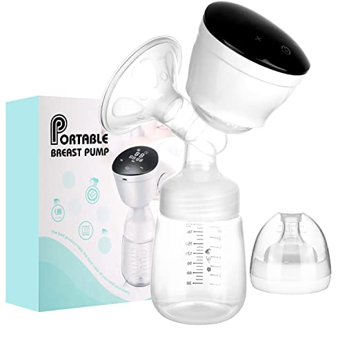 Sacaleches Eléctrico, Extractor de Leche Materna con 3 Modos y 9 Niveles de Succión, Sacaleches Portátil y Recargable con 1100 mAh Batérias y Biberón de 210mL, Pantalla LCD de Táctil Sensible, Sin BPA