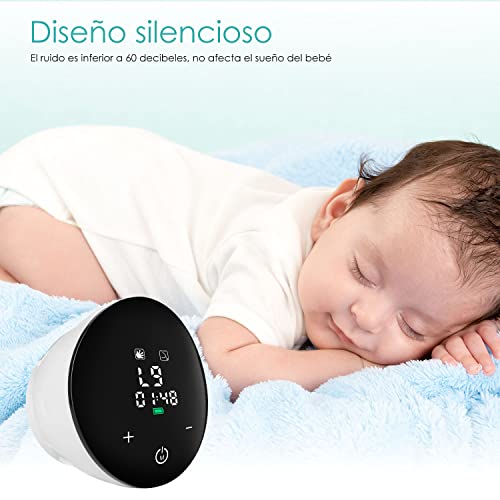 Sacaleches Eléctrico, Extractor de Leche Materna con 3 Modos y 9 Niveles de Succión, Sacaleches Portátil y Recargable con 1100 mAh Batérias y Biberón de 210mL, Pantalla LCD de Táctil Sensible, Sin BPA