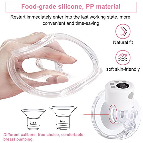 Sacaleches Eléctrico, extractor de leche portátil para amamantar y masaje de lactancia, 2 modos, 9 niveles (21mm & 24mm)
