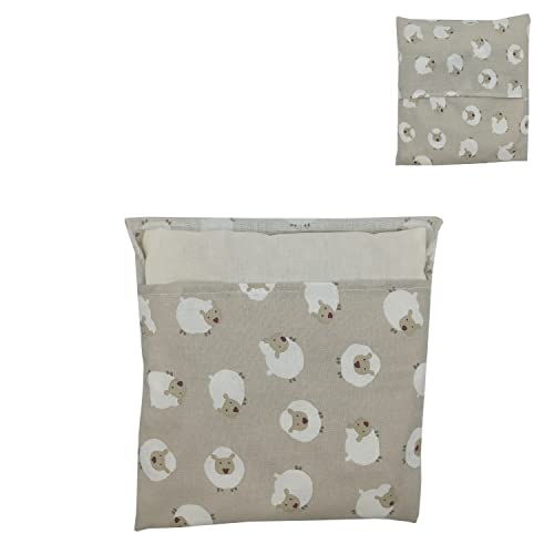 Saco o cojín térmico "BEEE"– Con Funda lavable – 19 X 19 cm (S) – relleno con 250gr de huesos de cereza - efecto frío/calor