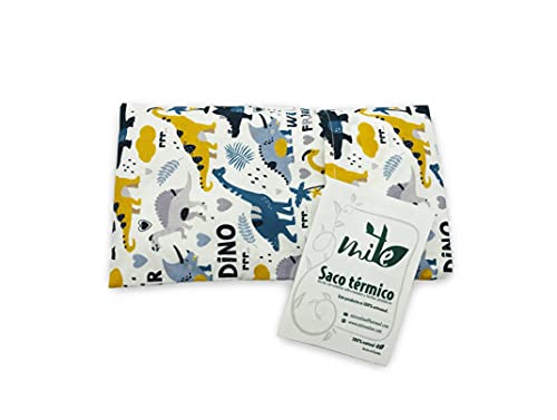 Saco térmico anticólicos/bebés (23cm x 14cm) con funda lavable para calor/frio (Dinosaurios)
