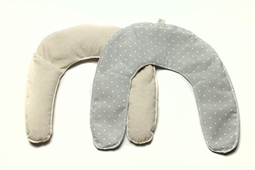 Saco Térmico de Semillas Cervical para cuello y hombros calor seco para Microondas ayuda a aliviar dolores con Funda Lavable (Topos)