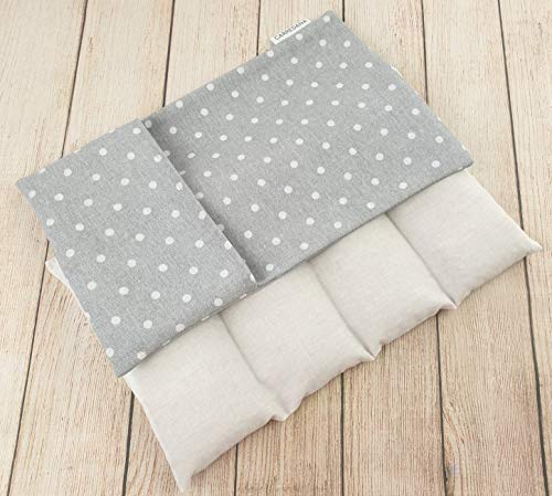 Saco térmico de semillas de trigo con funda lavable.20 x 30cm (Topos gris)