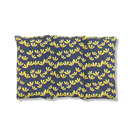 Saco térmico “Yelow flowers” – 26 X 16 cm (M/L) – relleno con 330gr de huesos de cereza - para microondas y congelador
