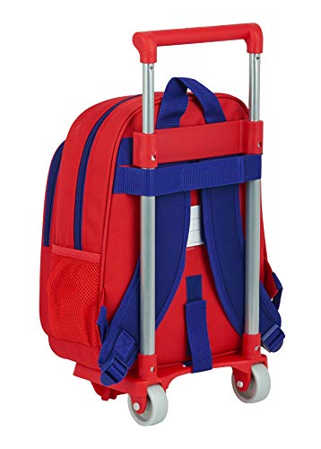 safta 612045020 Mochila pequeña Ruedas, Carro, Trolley Atlético de Madrid, Rojo