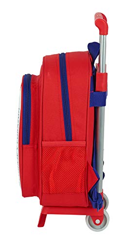 safta 612045020 Mochila pequeña Ruedas, Carro, Trolley Atlético de Madrid, Rojo