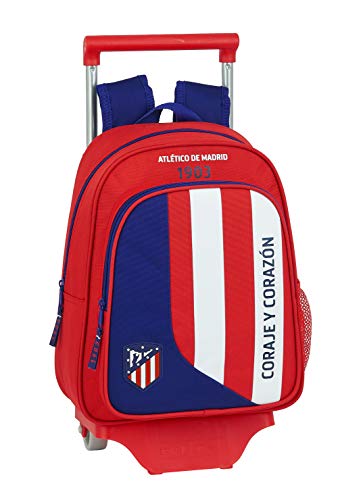 safta 612045020 Mochila pequeña Ruedas, Carro, Trolley Atlético de Madrid, Rojo