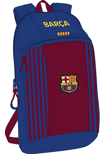 Safta Mini Mochila Uso Diario de F.C. Barcelona 1ª Equipación 21/22, 220x100x390 mm, Azul Marino/Granate