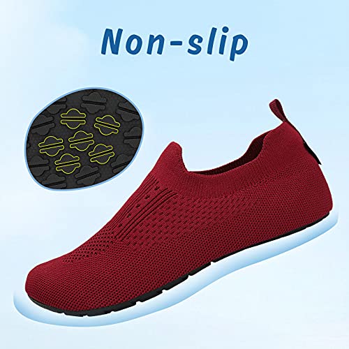 SAGUARO Ligeras Slipper Hombre Mujer Descalzo de Piscina Escarpines Zapatillas Antideslizante Zapatos Vino Tinto 44/45 EU