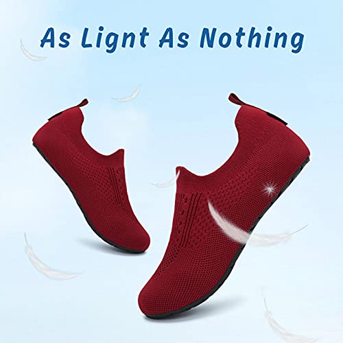 SAGUARO Ligeras Slipper Hombre Mujer Descalzo de Piscina Escarpines Zapatillas Antideslizante Zapatos Vino Tinto 44/45 EU