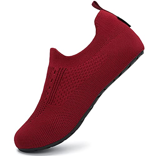 SAGUARO Ligeras Slipper Hombre Mujer Descalzo de Piscina Escarpines Zapatillas Antideslizante Zapatos Vino Tinto 44/45 EU