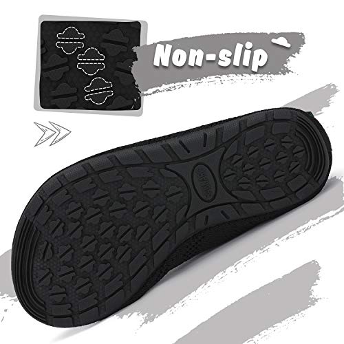 SAGUARO Zapatillas de Estar por Casa Zapatillas de Niños Niñas Antideslizantes Calcetines Zapatillas de Punto Interior Exterior Pantuflas Infantiles, Gris Plomo, 32/33 EU