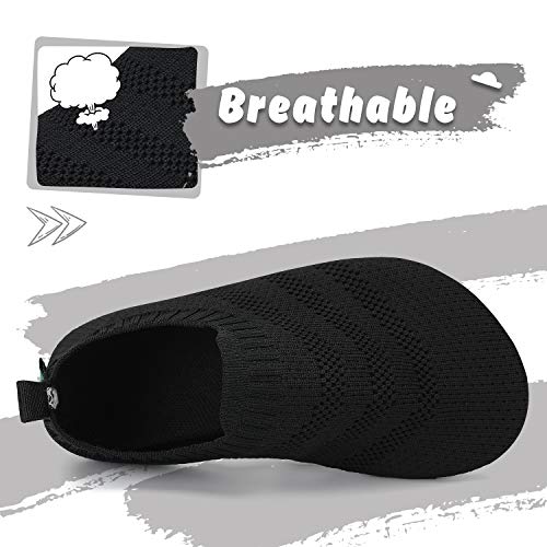 SAGUARO Zapatillas de Estar por Casa Zapatillas de Niños Niñas Antideslizantes Calcetines Zapatillas de Punto Interior Exterior Pantuflas Infantiles, Gris Plomo, 32/33 EU