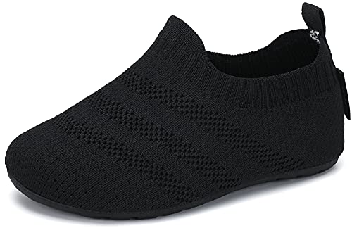 SAGUARO Zapatillas de Estar por Casa Zapatillas de Niños Niñas Antideslizantes Calcetines Zapatillas de Punto Interior Exterior Pantuflas Infantiles, Gris Plomo, 32/33 EU
