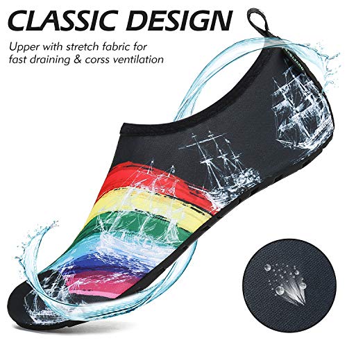 SAGUARO Zapatos Agua Mujer Zapato Calcetin Hombre Deporte Natación Zapatos de Verano Unisex Escarpines Agua Yoga Negro/Rojo/Amarillo 36/37 EU