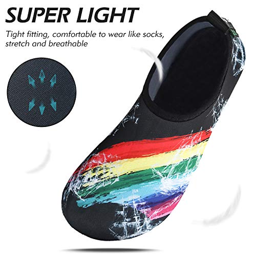 SAGUARO Zapatos Agua Mujer Zapato Calcetin Hombre Deporte Natación Zapatos de Verano Unisex Escarpines Agua Yoga Negro/Rojo/Amarillo 36/37 EU
