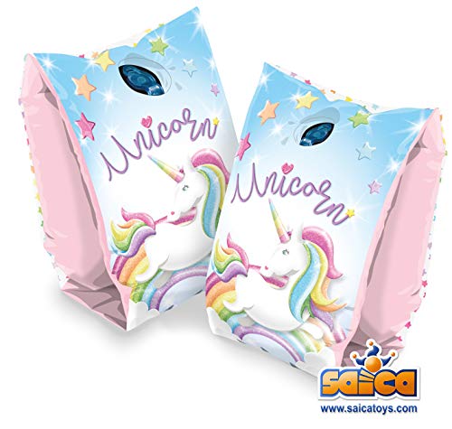 Saica- Unicornio Manguitos, Estampado Animal, Color Rosa y Azul, 25X15CM (1321)