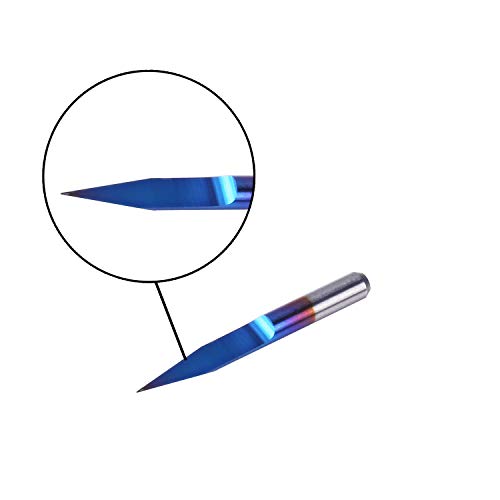 SainSmart Genmitsu - Brocas para grabado (10 unidades, 20 grados, punta de 0,1 mm, vástago cónico, punta de 1/8")