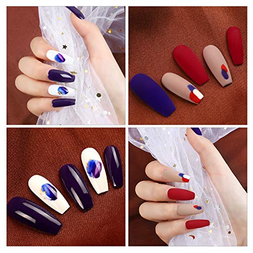 Saint-Acior 12PCS Gel Uñas Esmalte Semipermanente 8ml UV/LED Lámpara Secador de Uñas 36W Nail Dryer Capa Base Capa Superior Kit para Manicura