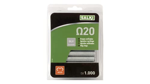 salki 0111220 Blister 1000u Grapas Galvanizadas Omega 20 (Ω20) para Grapado y Anillado de Cercas, 1000 uds
