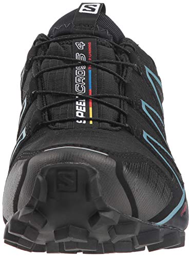 Salomon Speedcross 4 Gore-Tex, Zapatos de Trail Running Mujer, Black/Black/Metallic Bubble Blue, 41 1/3 EU