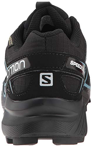 Salomon Speedcross 4 Gore-Tex, Zapatos de Trail Running Mujer, Black/Black/Metallic Bubble Blue, 41 1/3 EU