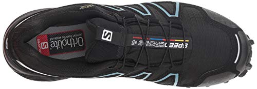 Salomon Speedcross 4 Gore-Tex, Zapatos de Trail Running Mujer, Black/Black/Metallic Bubble Blue, 41 1/3 EU