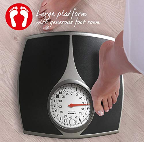 Salter Speedo Báscula Mecánica de Baño – Balanza Dial Analógico Fácil de Leer, Pesaje Rápido y Preciso, Plataforma de Metal Resistente, Gran Capacidad en Kg/Ib – No Precisa Botones ni Pilas
