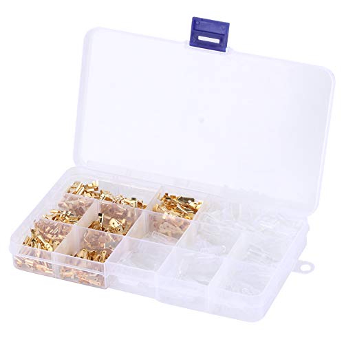 SALUTUYA Terminales de Cable Conectores Macho Hembra de 2,8/4,8/6,3 mm duraderos con Caja de Almacenamiento para vehículos de 4 Ruedas, Scooters, Barcos, Instrumentos Musicales eléctricos.
