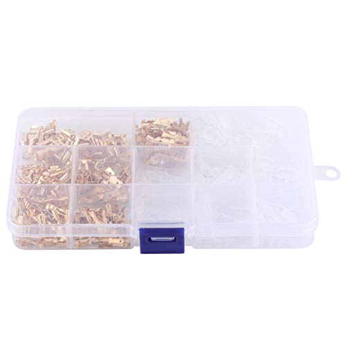 SALUTUYA Terminales de Cable Conectores Macho Hembra de 2,8/4,8/6,3 mm duraderos con Caja de Almacenamiento para vehículos de 4 Ruedas, Scooters, Barcos, Instrumentos Musicales eléctricos.