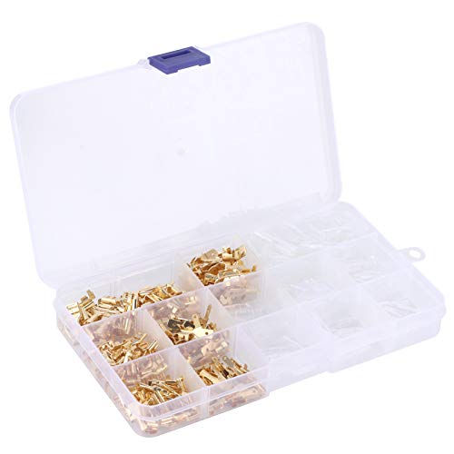 SALUTUYA Terminales de Cable Conectores Macho Hembra de 2,8/4,8/6,3 mm duraderos con Caja de Almacenamiento para vehículos de 4 Ruedas, Scooters, Barcos, Instrumentos Musicales eléctricos.