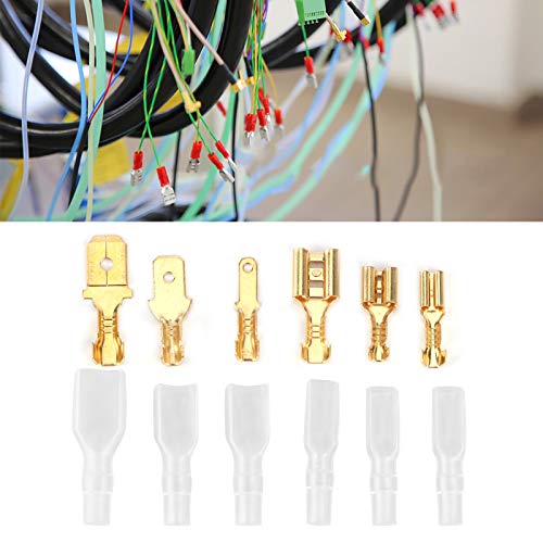SALUTUYA Terminales de Cable Conectores Macho Hembra de 2,8/4,8/6,3 mm duraderos con Caja de Almacenamiento para vehículos de 4 Ruedas, Scooters, Barcos, Instrumentos Musicales eléctricos.