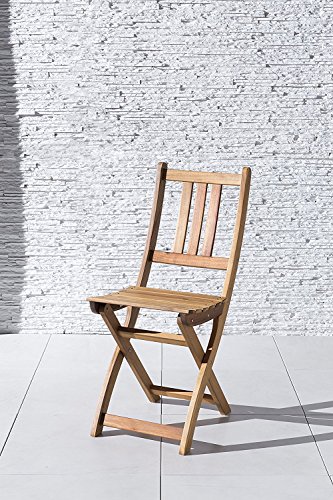 SAM Klappstuhl Silla de jardín Plegable para balcón y terraza, Madera de Acacia, marrón, Gartenstuhl Blossom